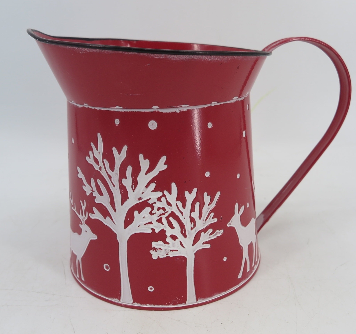 Picture of Mr. MJs Trading AI-GA90-978 Red with Handle & White Trees&#44; Deer Pattern Jug