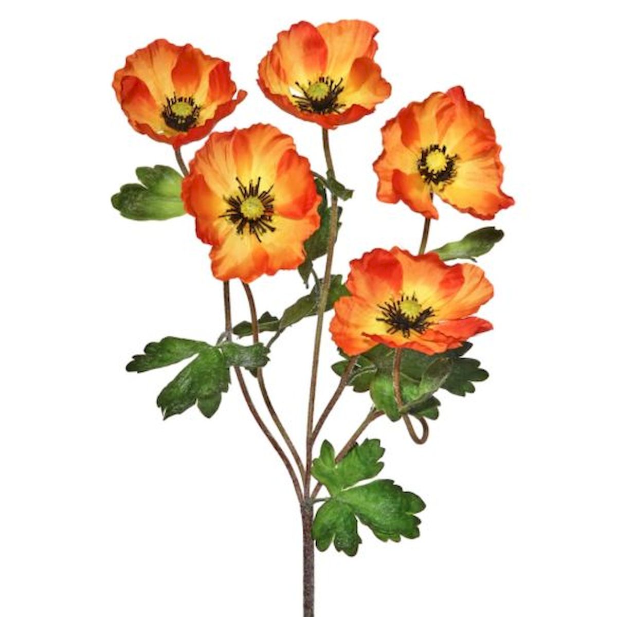 Orange Poppy Bush Artificial Flowers