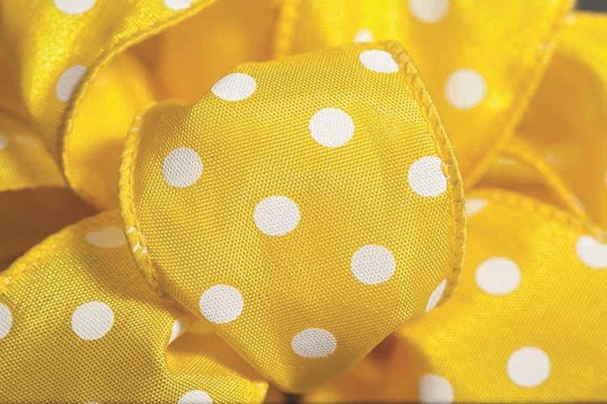 Picture of Mr. MJs Trading AI-168905 Yellow with White Polka Dots Wired Ribbon