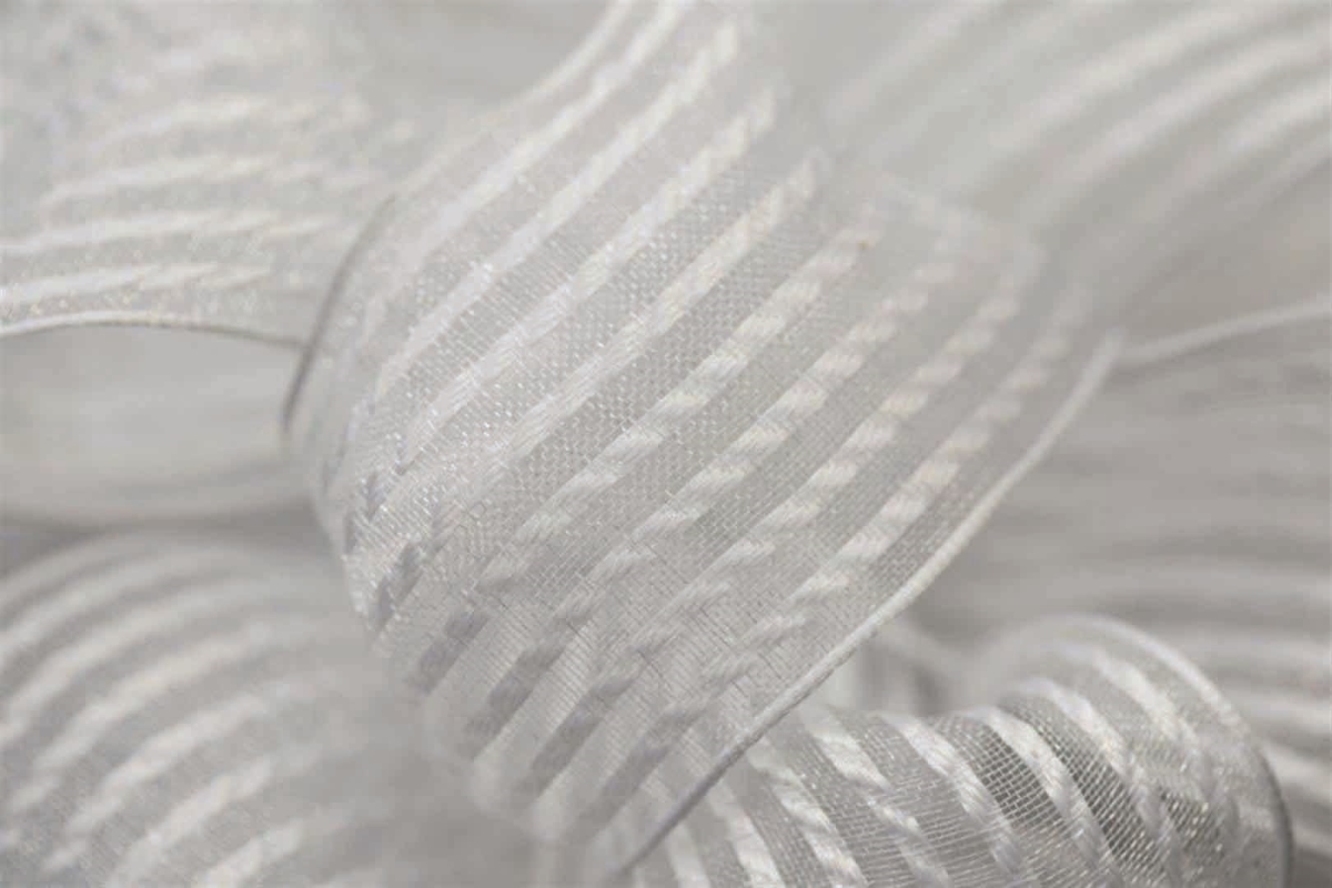 Picture of Mr. MJs Trading AI-197901 White Sheer Stripe Wired Ribbon