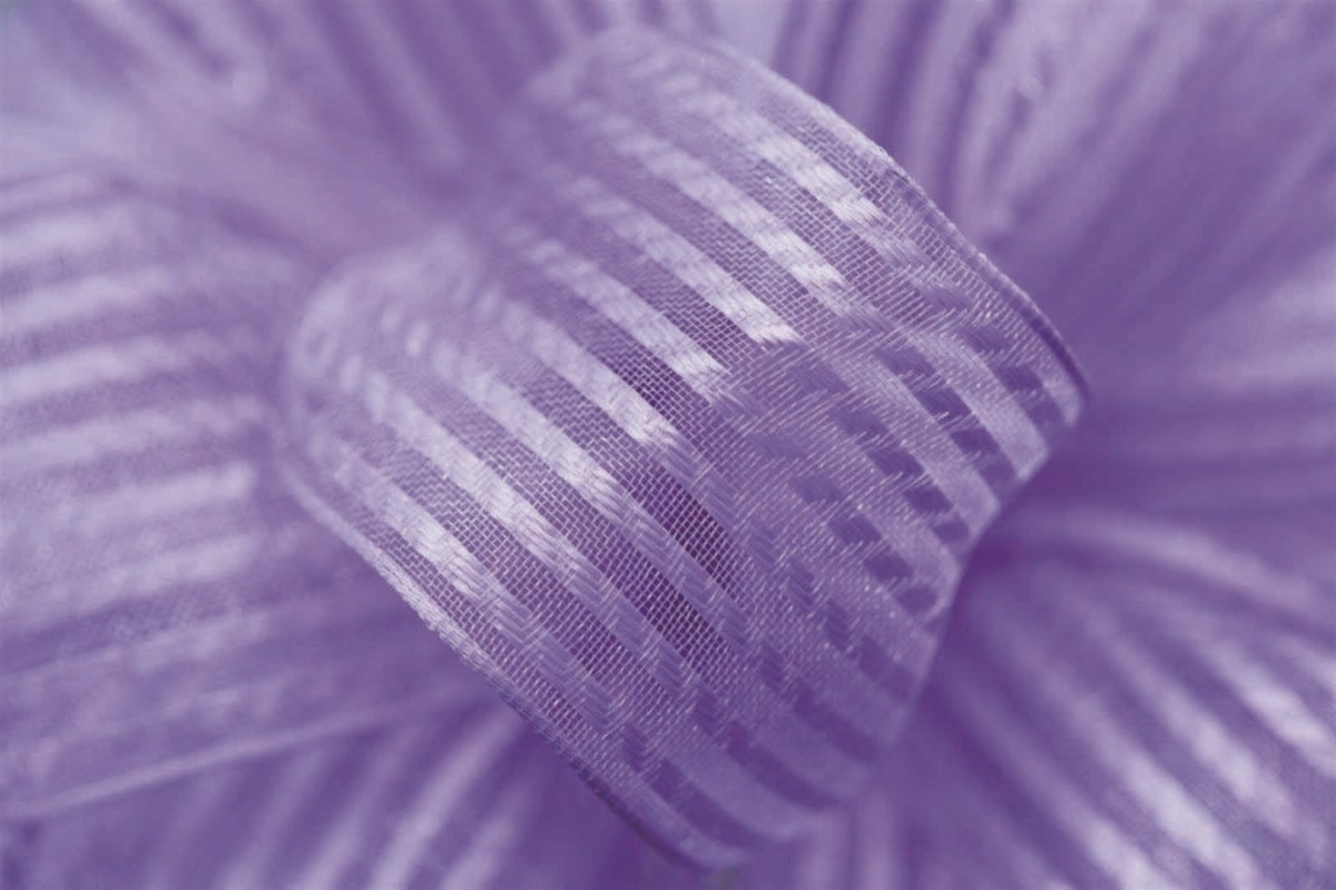 Picture of Mr. MJs Trading AI-197908 Lavender Sheer Stripe Wired Ribbon