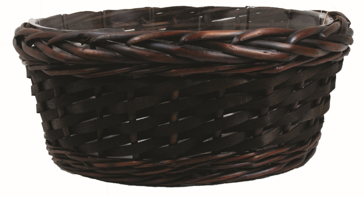 Mahogany Brown Wicker Basket