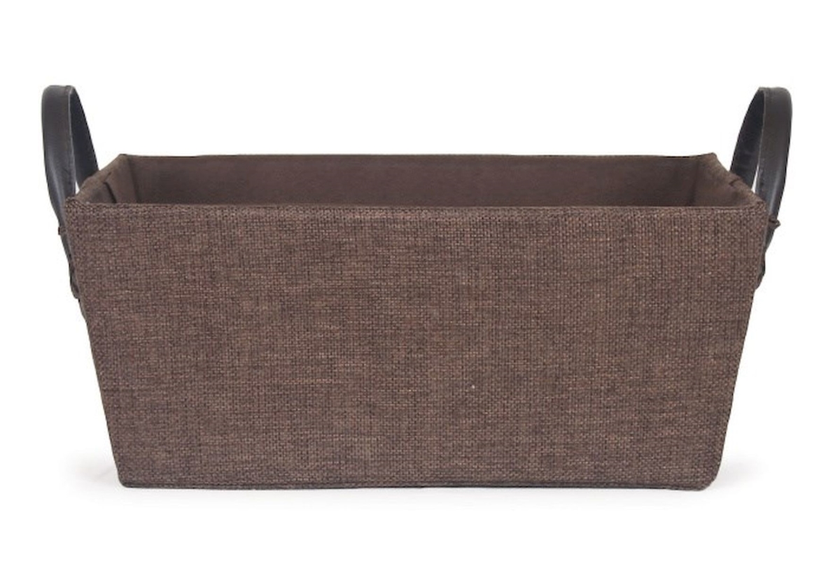 Brown with Faux Leather Handles Basket