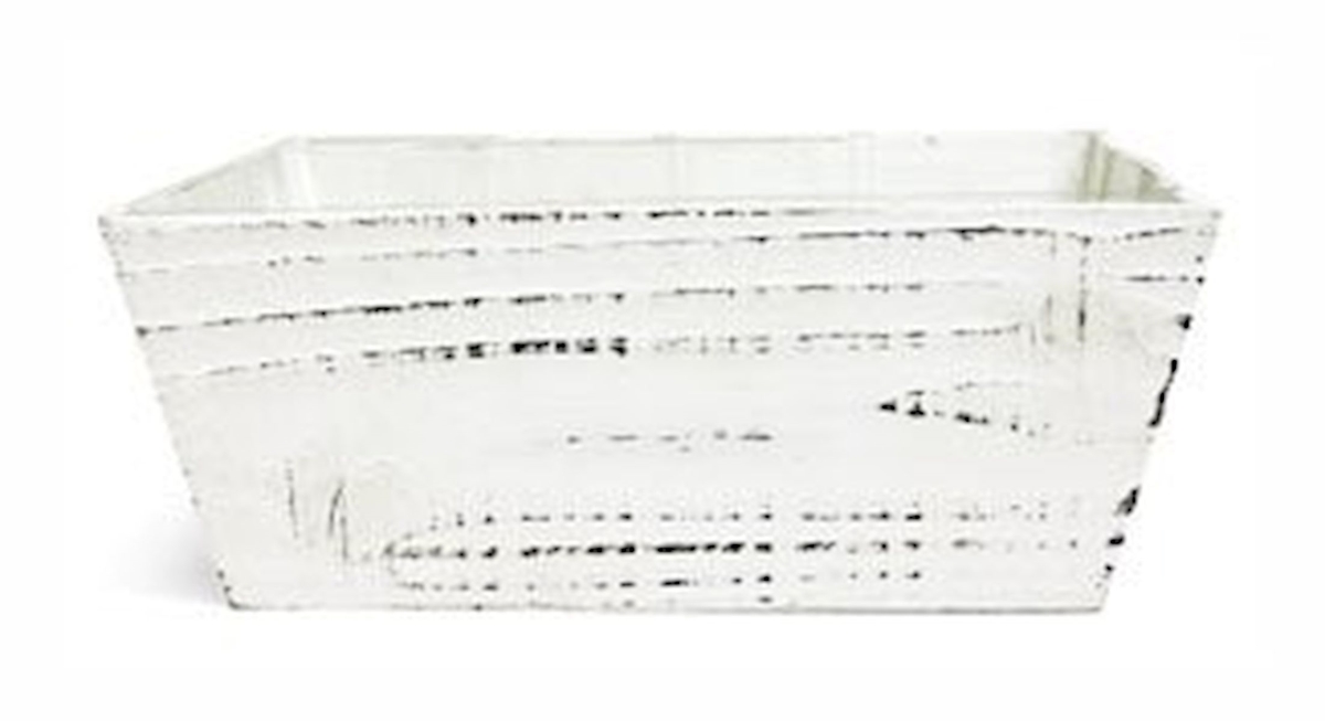 Distressed White Planter