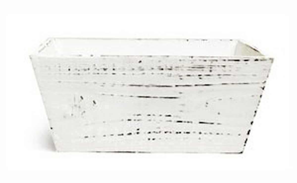 Distressed White Wash Crate