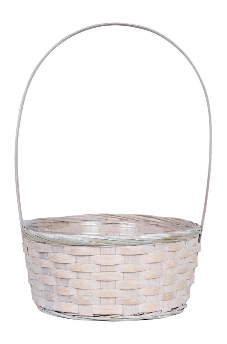 AI-4525WW White Washed Woven Bamboo Basket