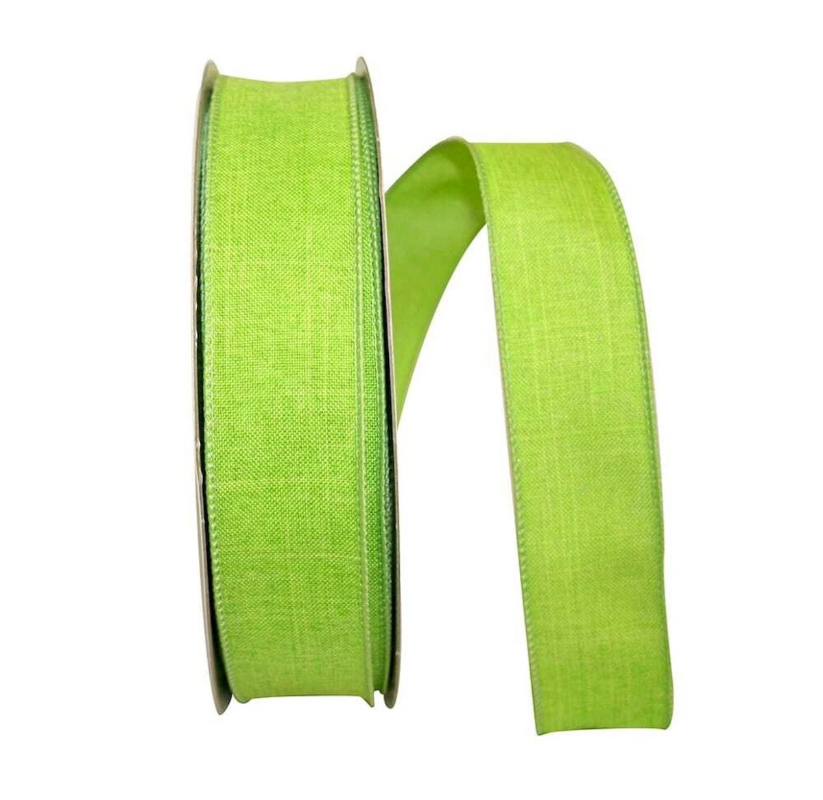 Lime Green Linen Wired Ribbon