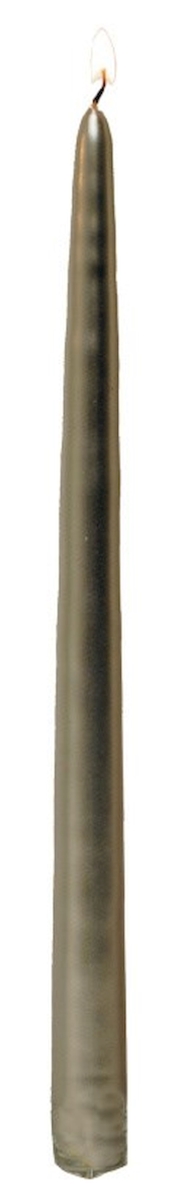 Metallic Silver Taper Candles - Set of 12