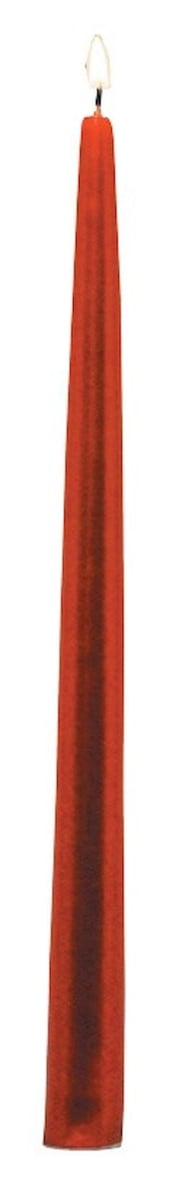 Metallic Red Taper Candles - Set of 12