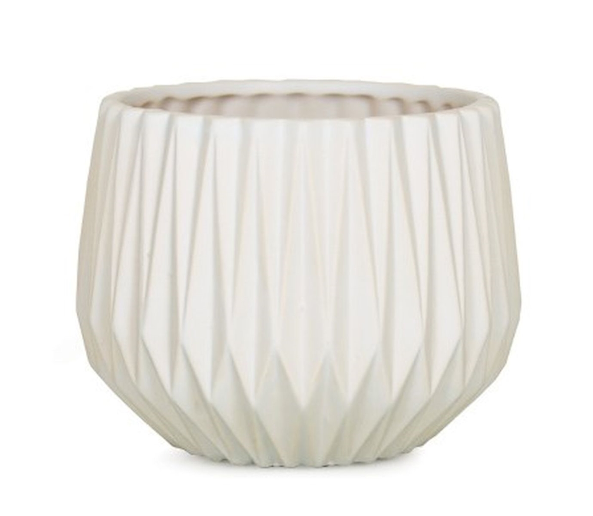 AI-CE00AMWH Matte White Adelaide Patterned Planter