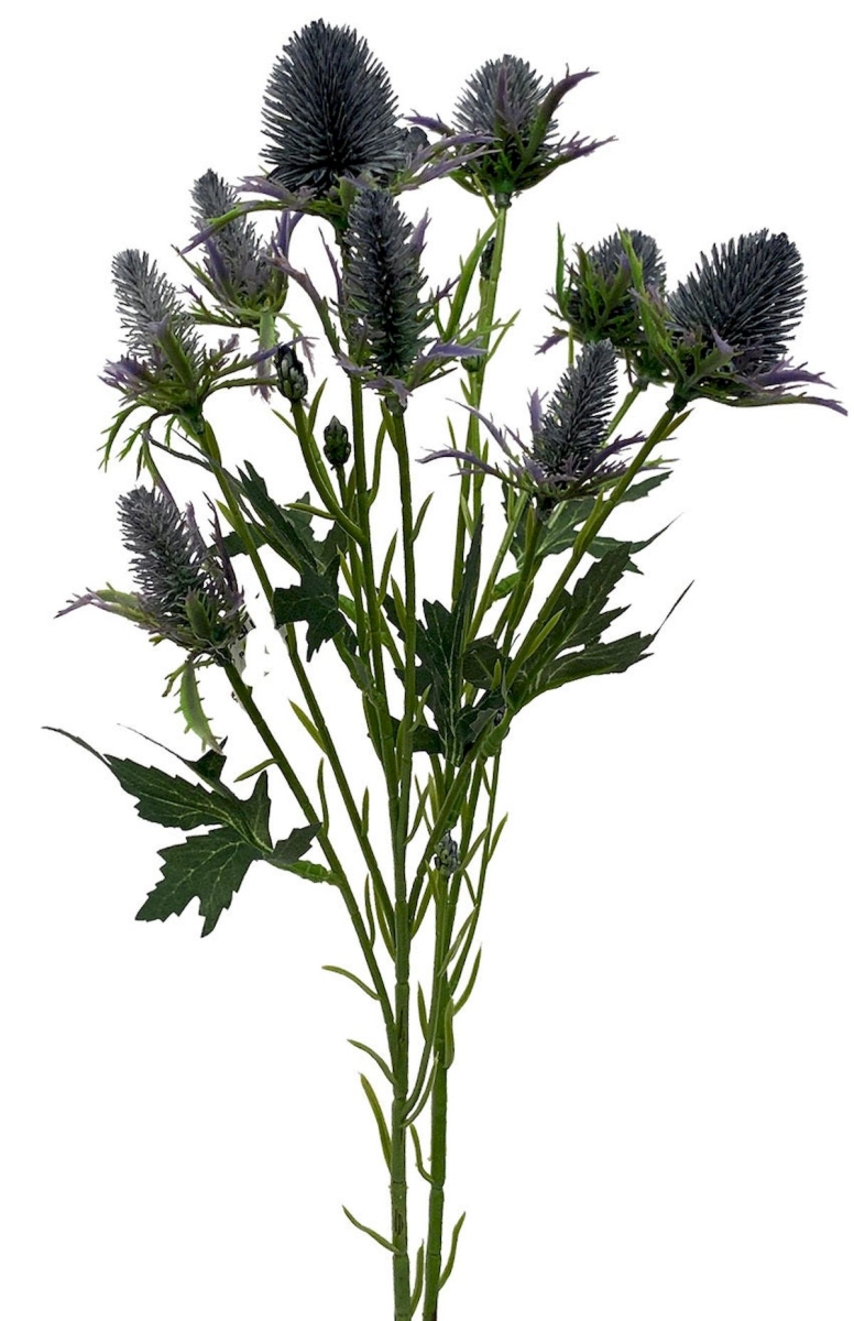 Blue Thistle Spray Faux Plants & Trees
