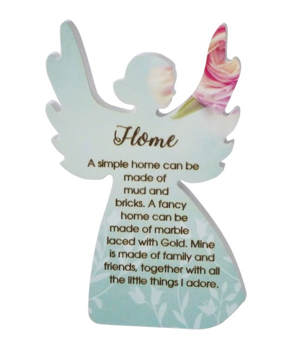 Heavenly Rose Angel with Saying - Home Plaque