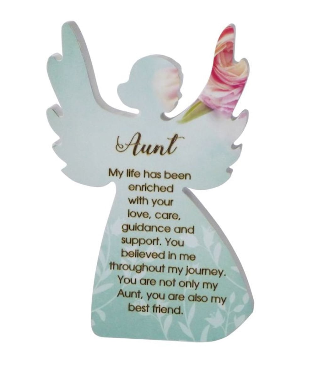 Heavenly Rose Angel with Saying - Aunt Plaque