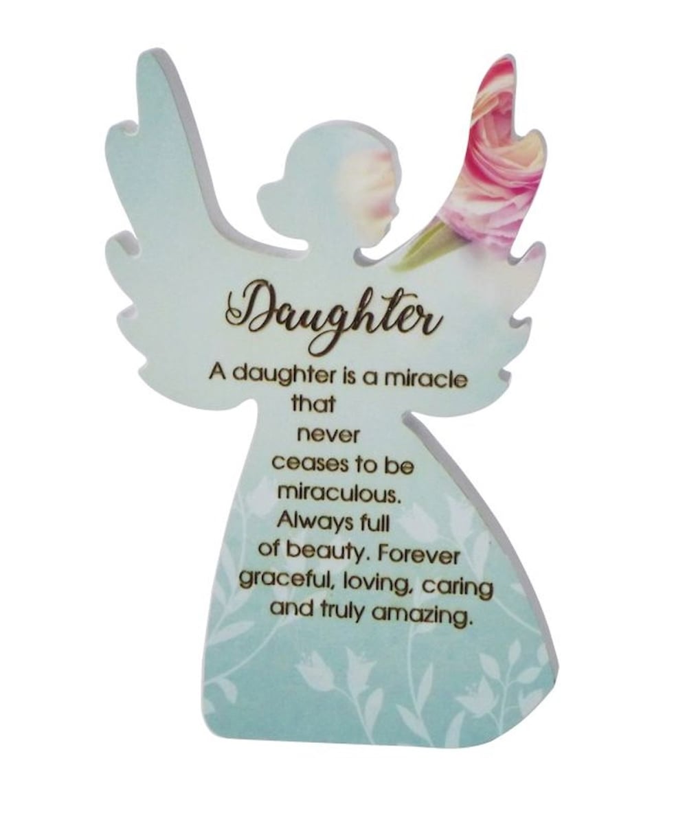 Heavenly Rose Angel with Saying - Daughter Plaque