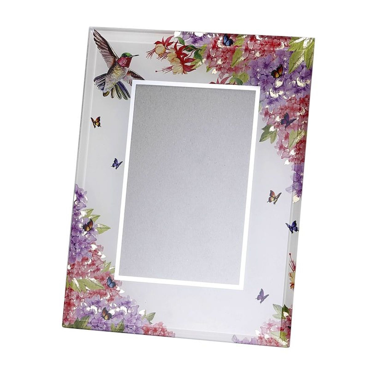 Hummingbird & Flowers Photo Frame