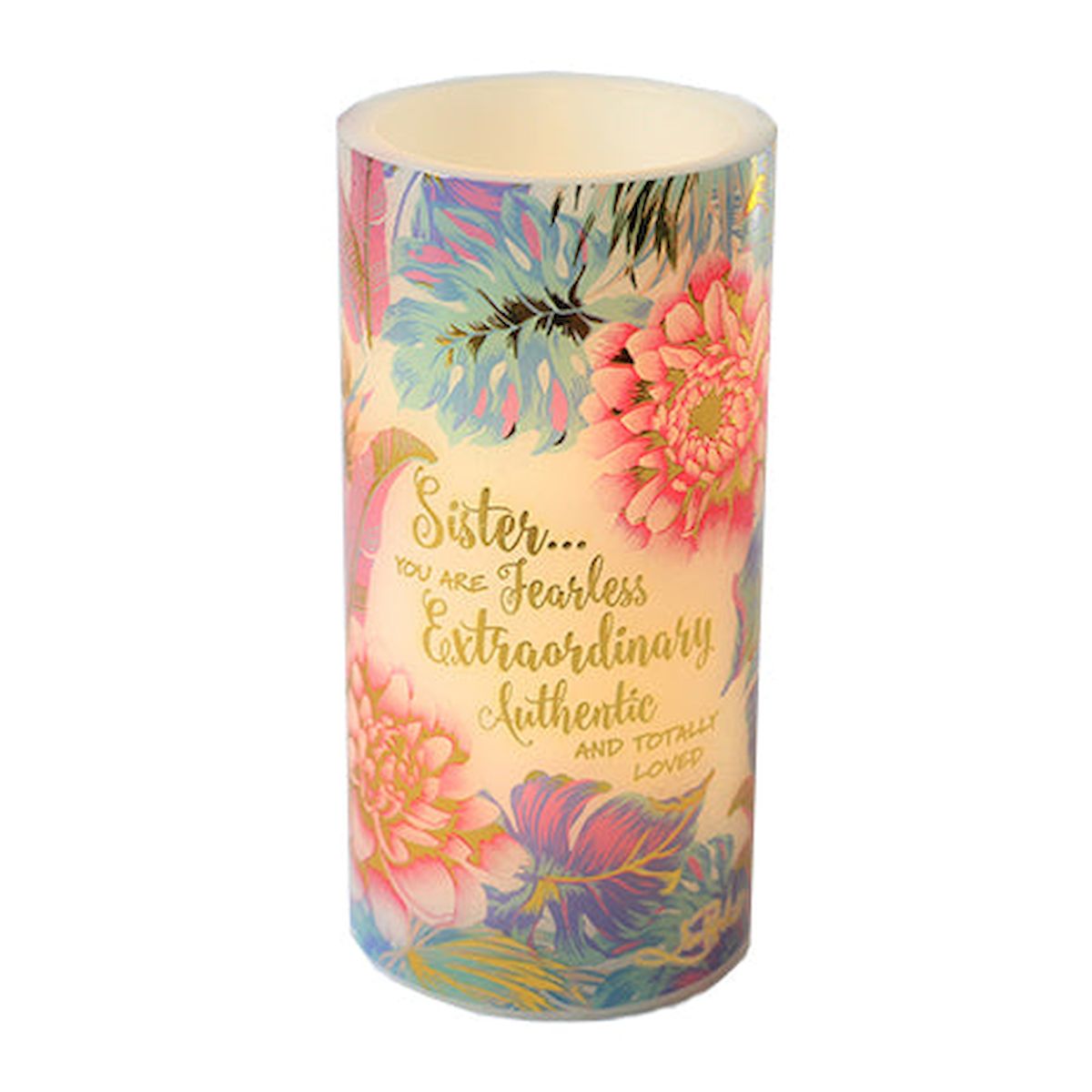 LED Floral with Saying- Sister Candle