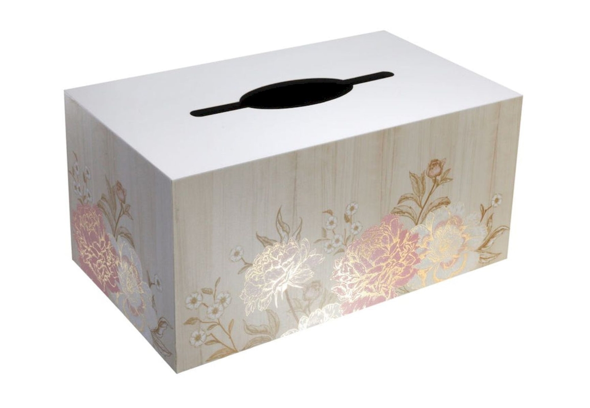 Tickled Pink Floral Tissue Box Cover