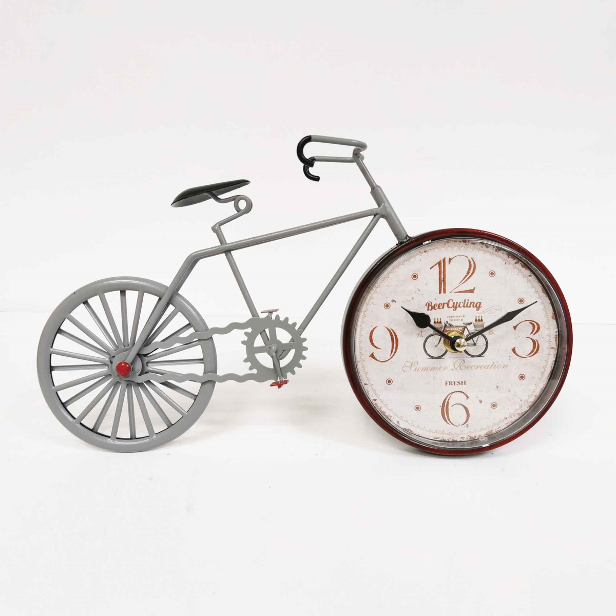 Picture of Mr. MJs Trading BM-TC3003 Bicycle Table Clock&#44; Grey & Red
