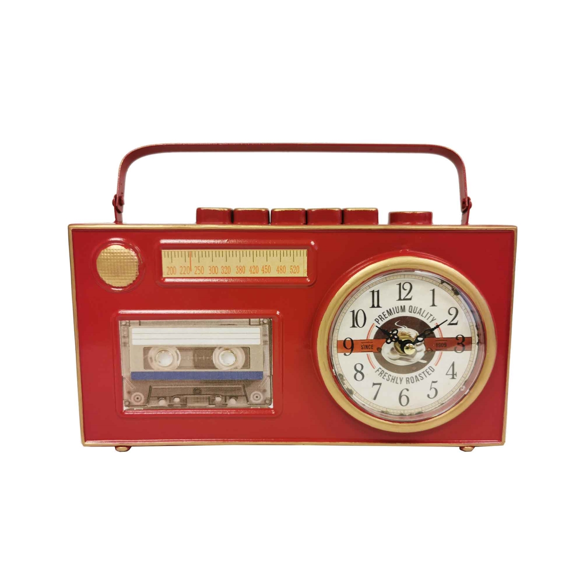 Picture of Mr. MJs Trading BM-TC3005 Cassette Tape Player & Radio Look Table Clock&#44; Red