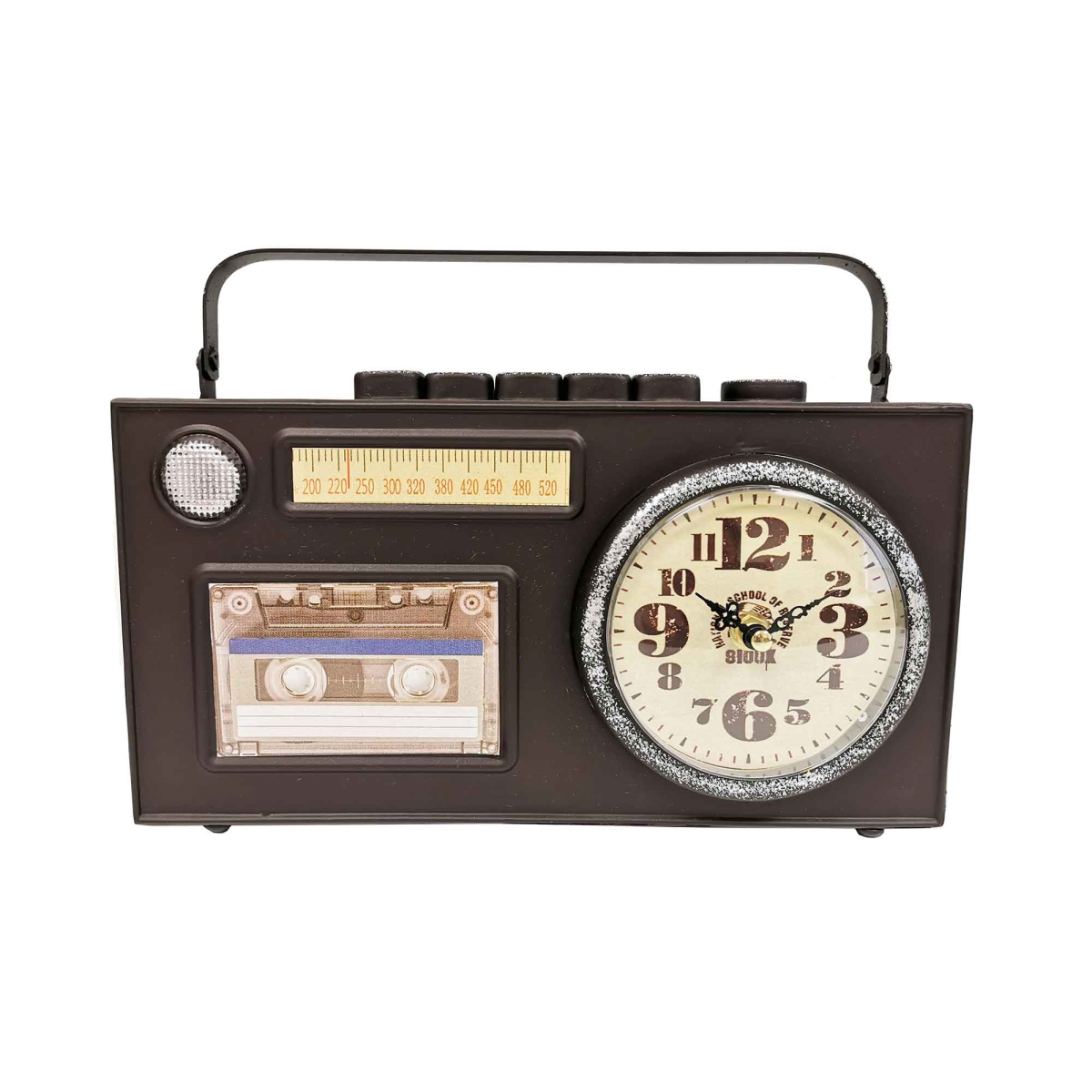 Picture of Mr. MJs Trading BM-TC3006 Cassette Tape Player & Radio Look Table Clock&#44; Brown