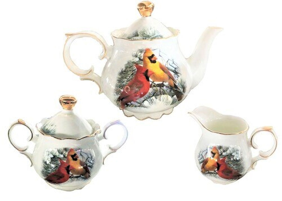 Picture of Mr. MJs Trading HO-TP6006CS-CARD Cardinals Teapot Set&#44; White - Set of 3