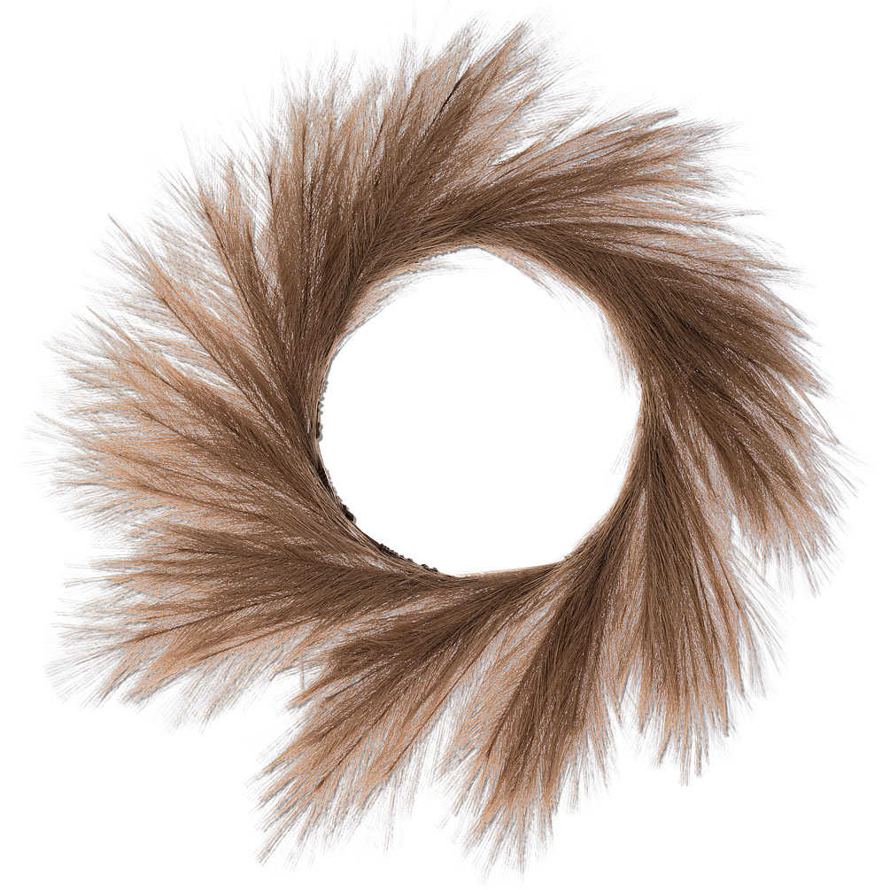 Picture of Mr. MJs AB-27-WISP-TAUPE 24 in. Faux Pampas Wreath&#44; Taupe - Polyester & Metal