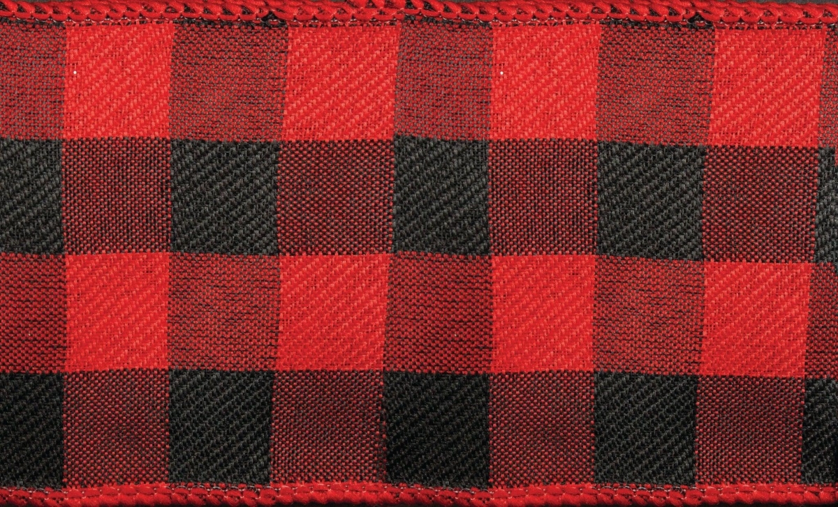 AI-7914013-Q01 2.5 in. x 50 Yards Wired Red & Black Buffalo Check Plaid Ribbon -  MDR Trading, AI-7914013_Q01