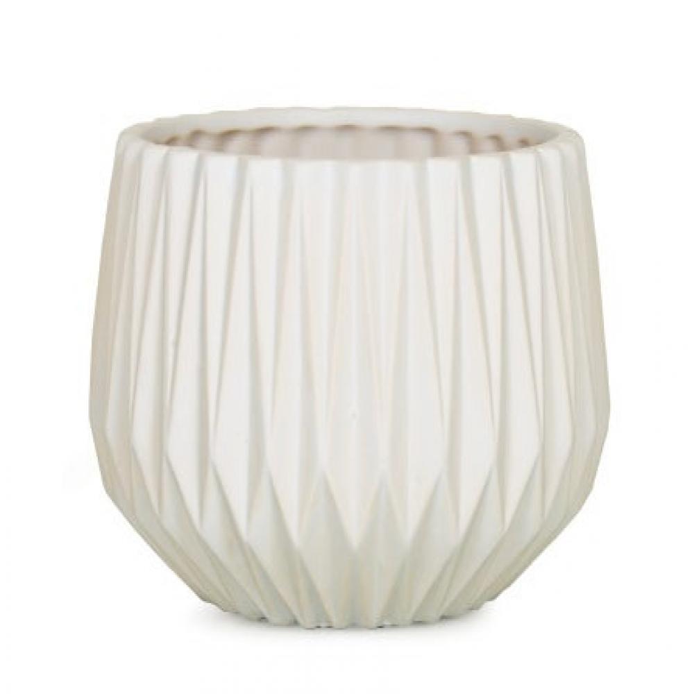 AI-CE00AMWH-Q01 Matte White Lined Planter