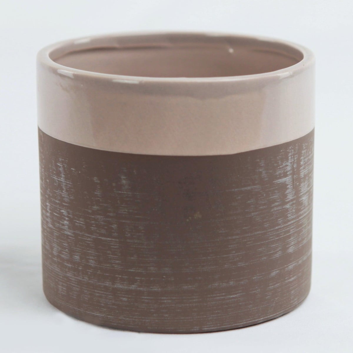 AI-CE10-170-Q01 6 in. Pot Size Gray Base with Brown Border Planter