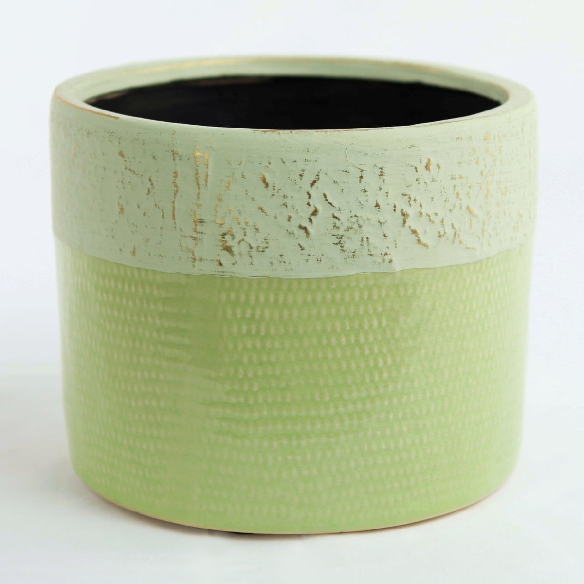AI-CE10-190-Q01 Green with Green & Gold Trim Planter