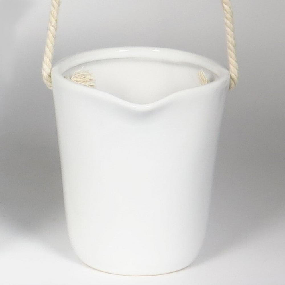 AI-CE550WH-Q01 White Glazed with Twine Hanger Hanging Planter