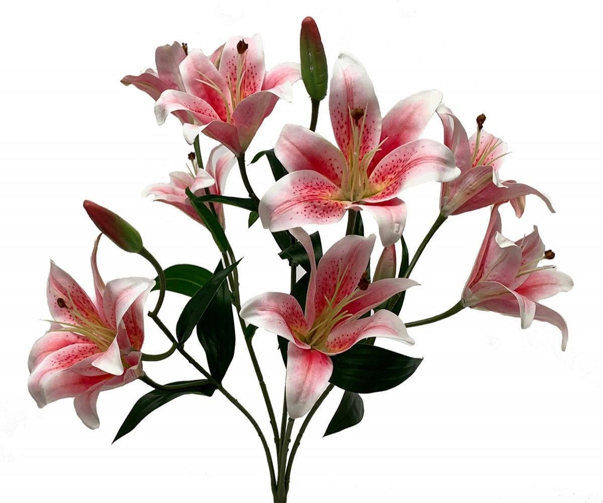 AI-FL3762RUB-Q01 Pink & White Lillies Artificial Flower
