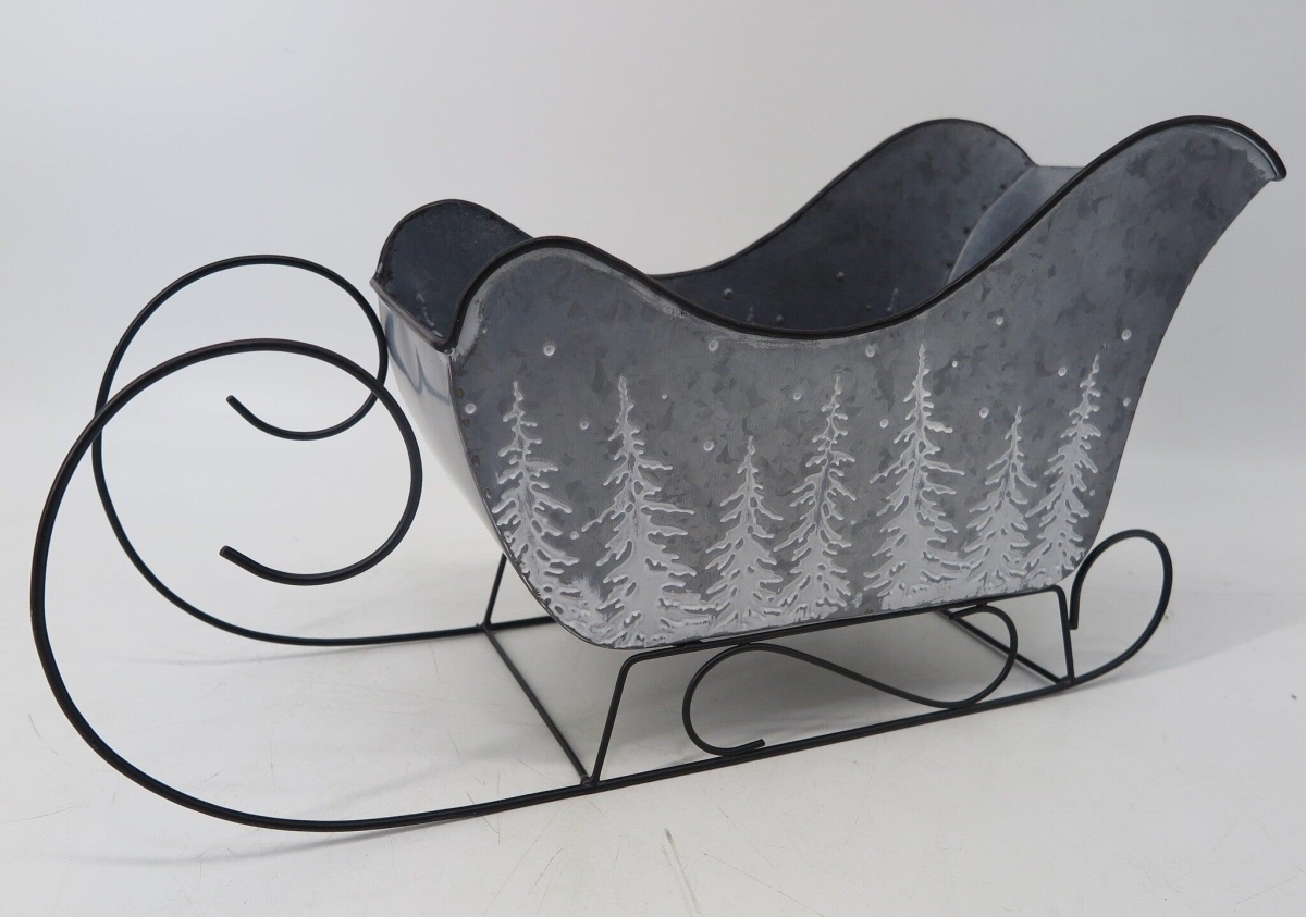 Picture of MDR Trading AI-GA1950-970-Q01 8.75 in. Metal Silver Sleigh with White Trees Design Decoration