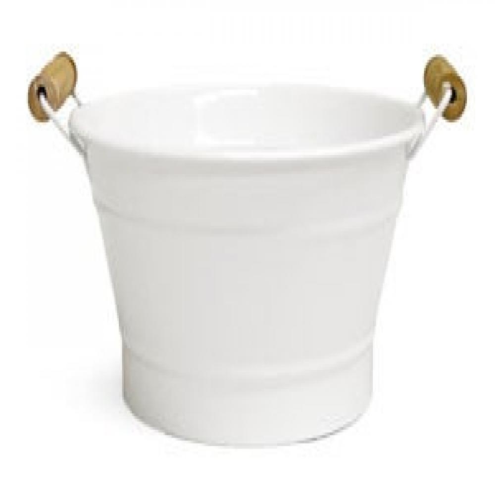 AI-GA2425WH-Q01 White with Wooden Handles Bucket