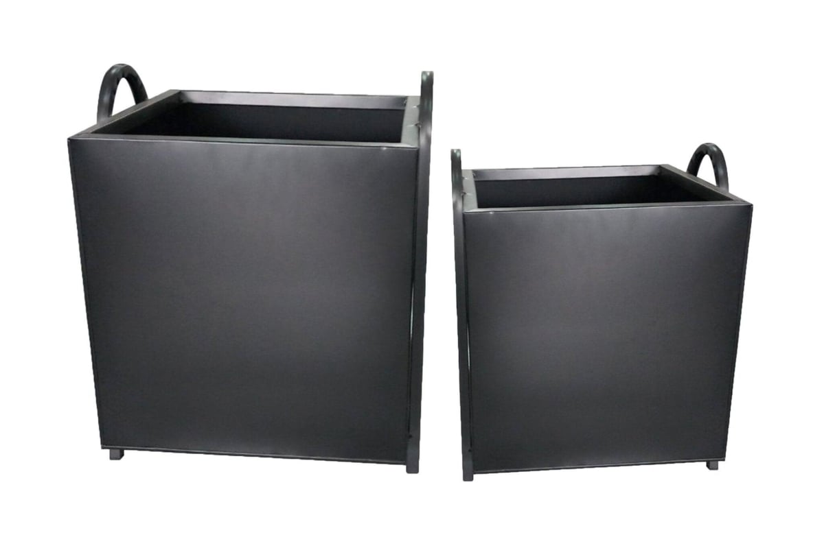 AI-GG9560-Q02 Matte Black Square Planter - Set of 2