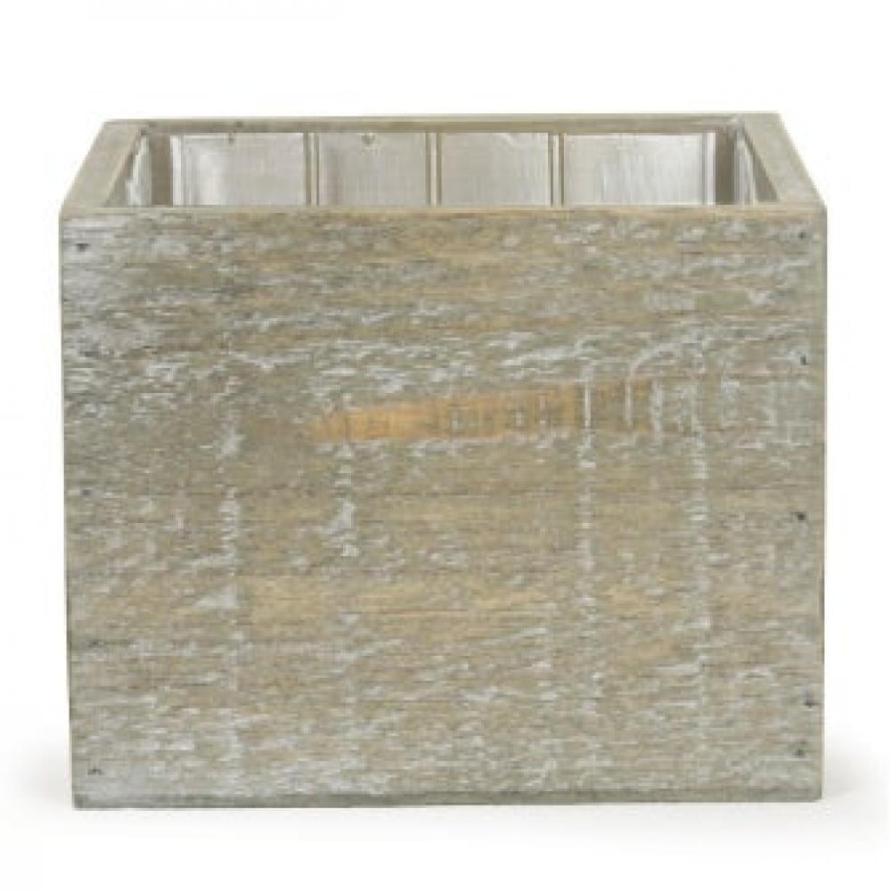 AI-3501RS-Q04 Rustic Look Square Planter, Brown - Set of 4