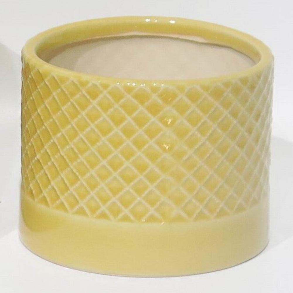 AI-CE00-173-Q04 Yellow Criss Cross Pattern Planter - Set of 4