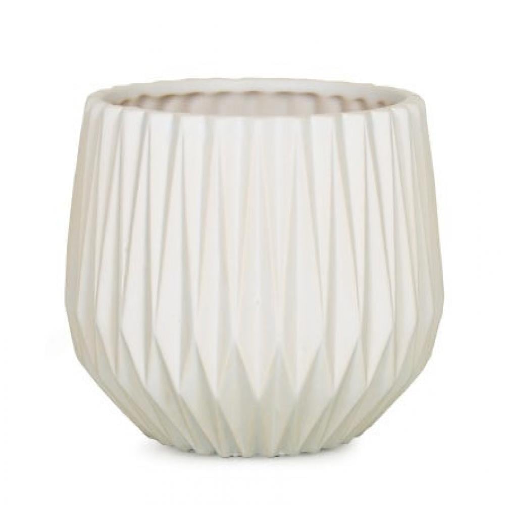 AI-CE00AMWH-Q04 Matte White Lined Planter - Set of 4