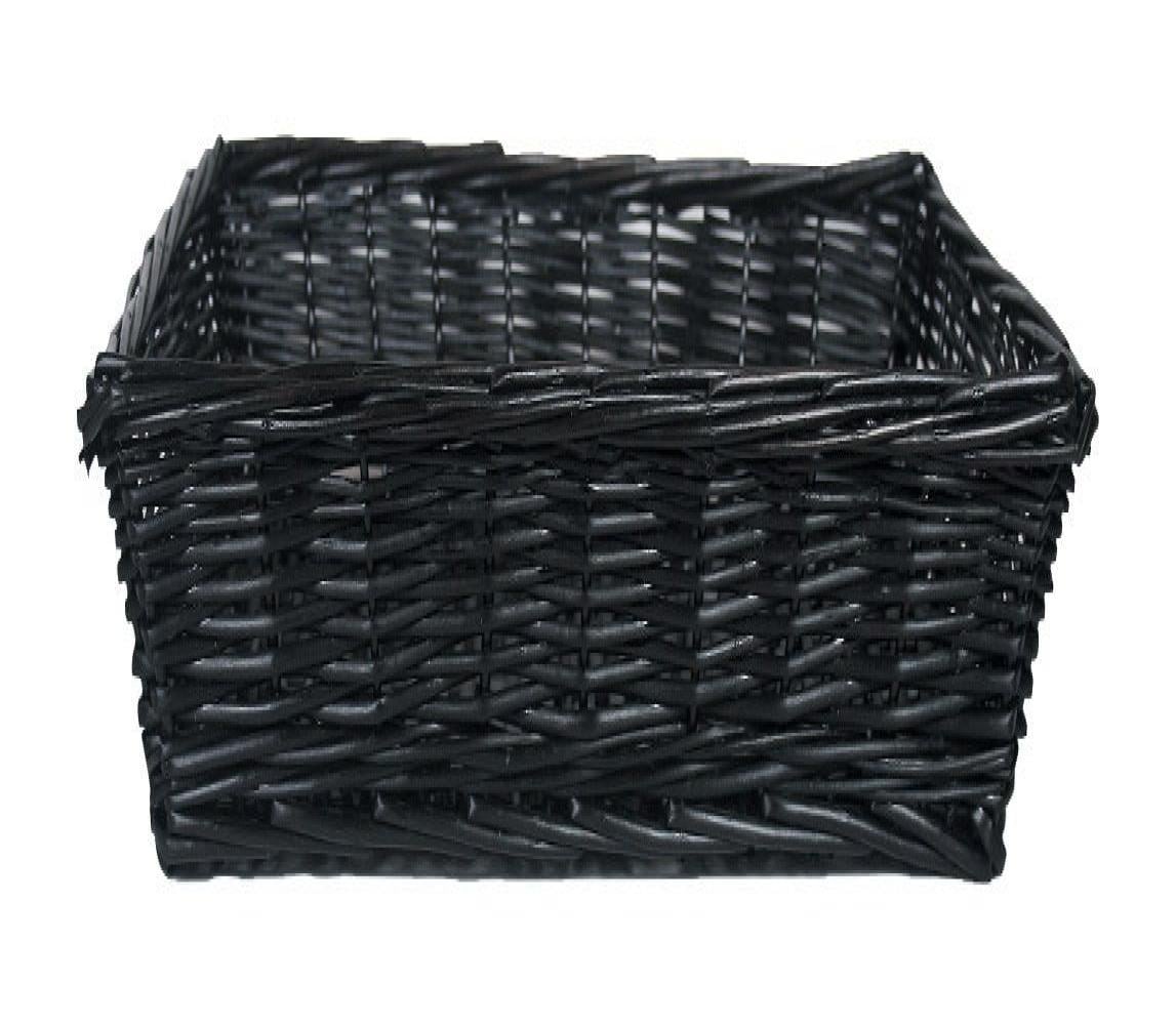 AI-5180DT-Q12 Rectangular Dark Tone Willow Basket, Black - Set of 12