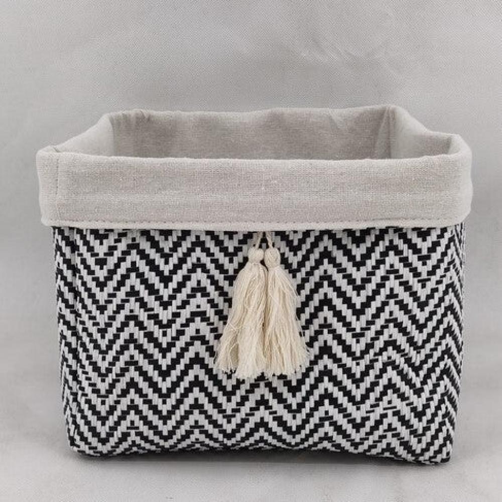 Picture of MDR Trading AI-2120-216-Q02 Black & White Chevron Pattern with White Tassel Basket - Set of 2