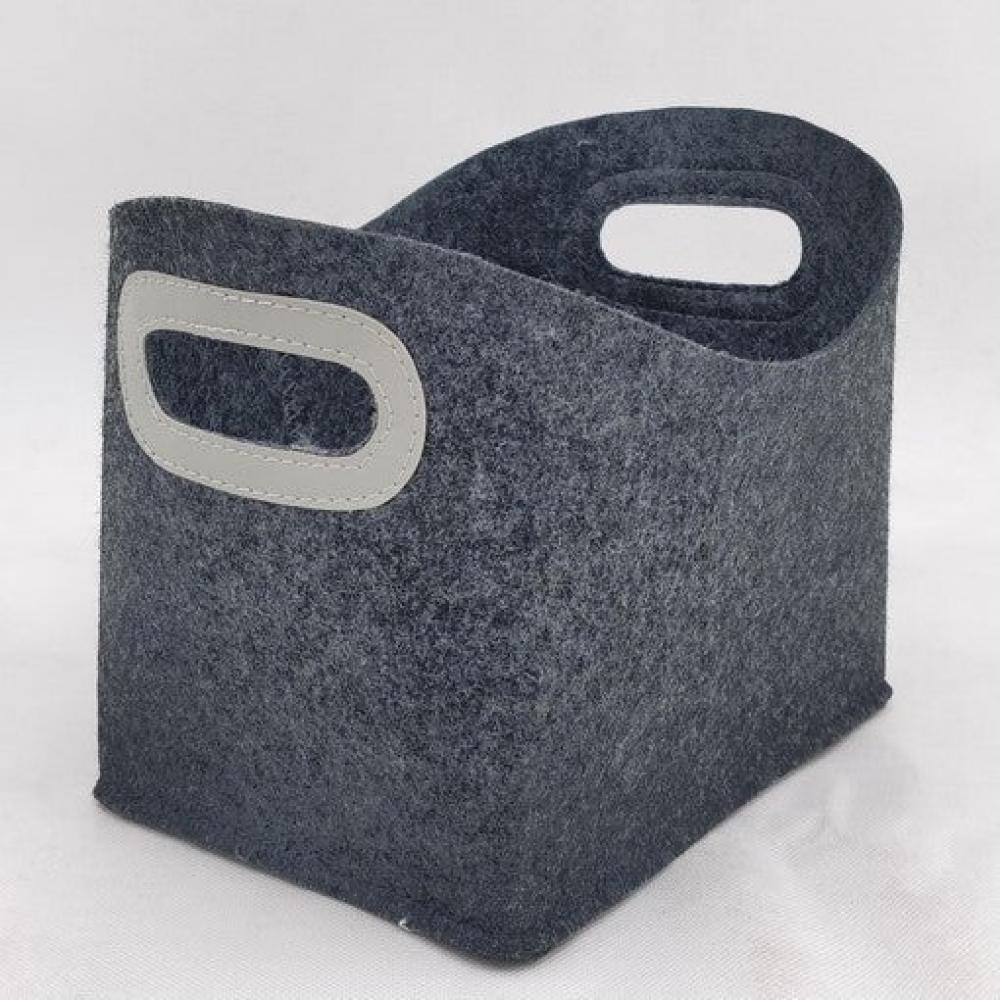 Picture of MDR Trading AI-2225-212-Q02 Dark Gray Fabric with Light Gray Handles Basket - Set of 2