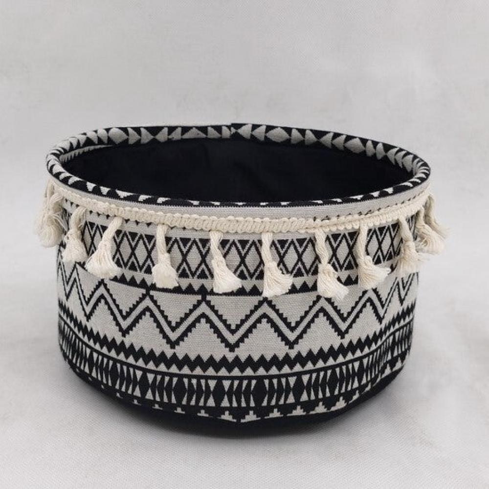 Picture of MDR Trading AI-2028-223-Q06 Black & White Pattern with Tassel Fringe Basket - Set of 6