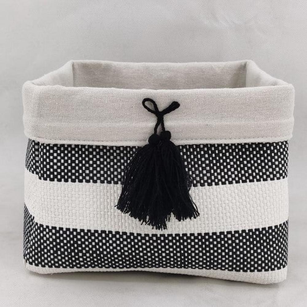 Picture of MDR Trading AI-2120-215-Q06 Cream & Gray Stripes with Black Tassel Basket - Set of 6