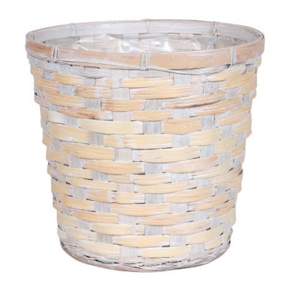 AI-3530WWR-Q02 White Washed Basket Shaped Planter - Set of 2