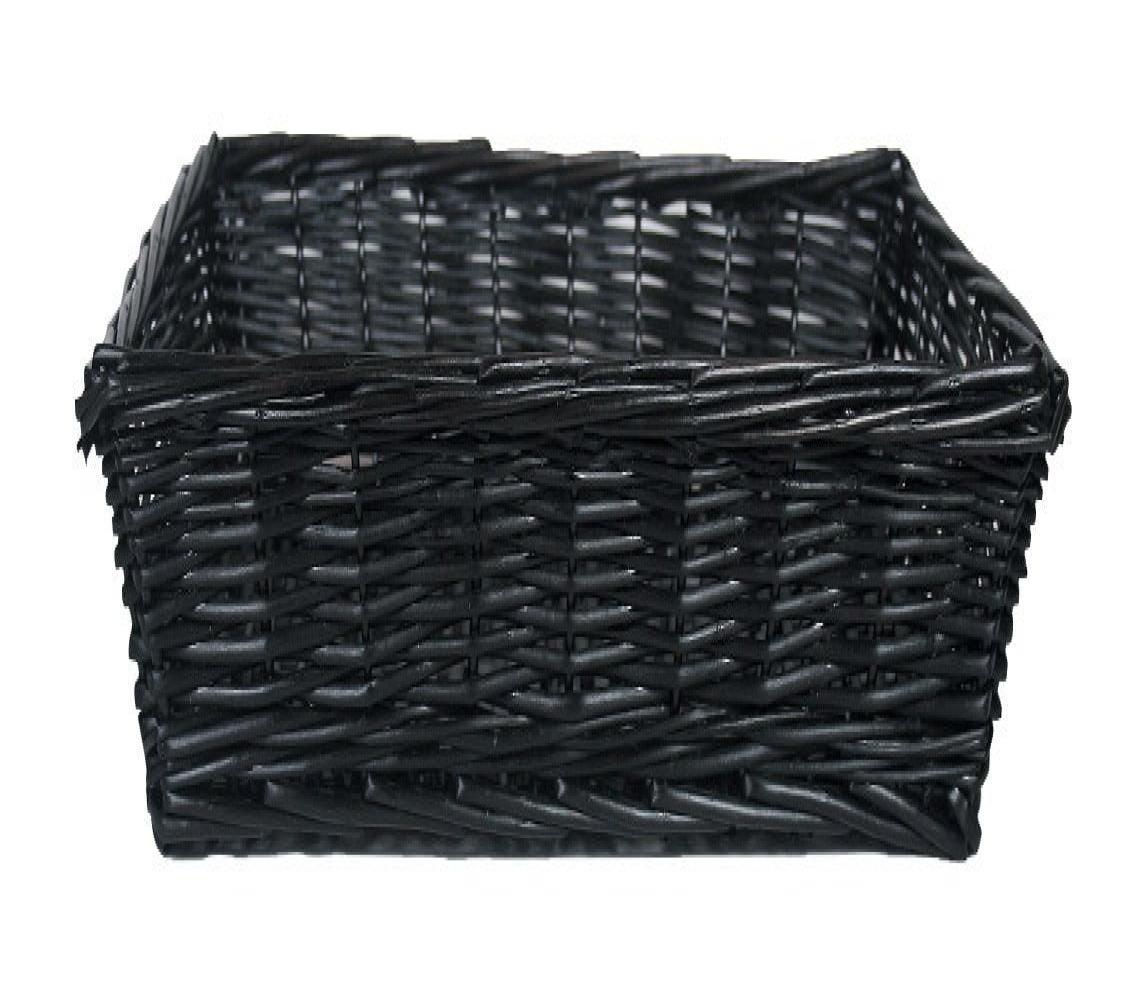 AI-5180DT-Q02 Rectangular Dark Tone Willow Basket, Black - Set of 2