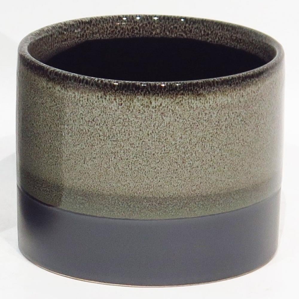AI-CE00-177-Q02 Gray & Black Reactive Glaze Ceramic Planter - Set of 2
