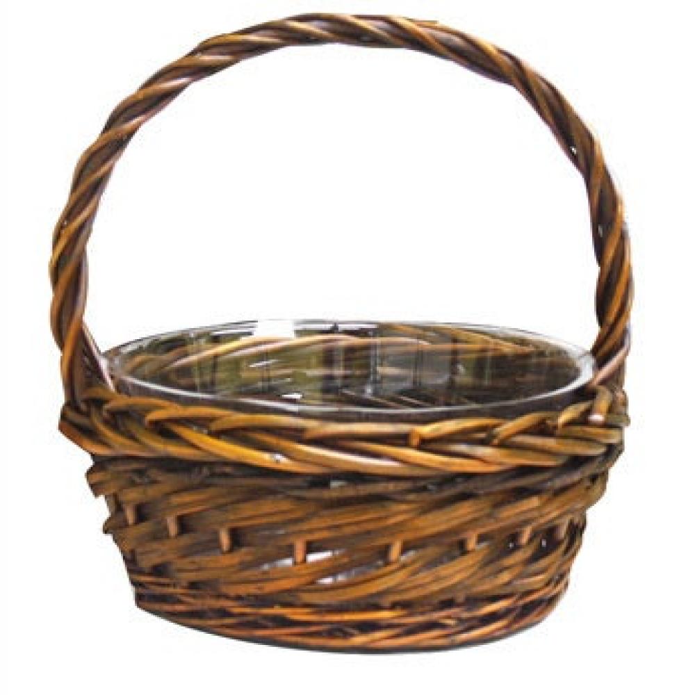 Picture of MDR Trading AI-4082JAVAB-Q06 Round Long Handled Willow Basket, Brown - Set of 6