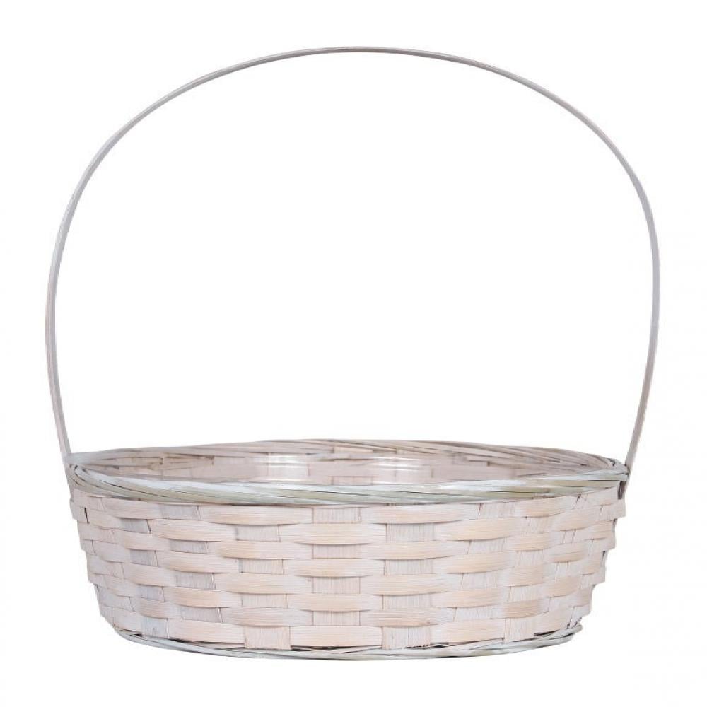 AI-4525WW-Q06 Woven Long Handled Whitewashed Basket - Set of 6