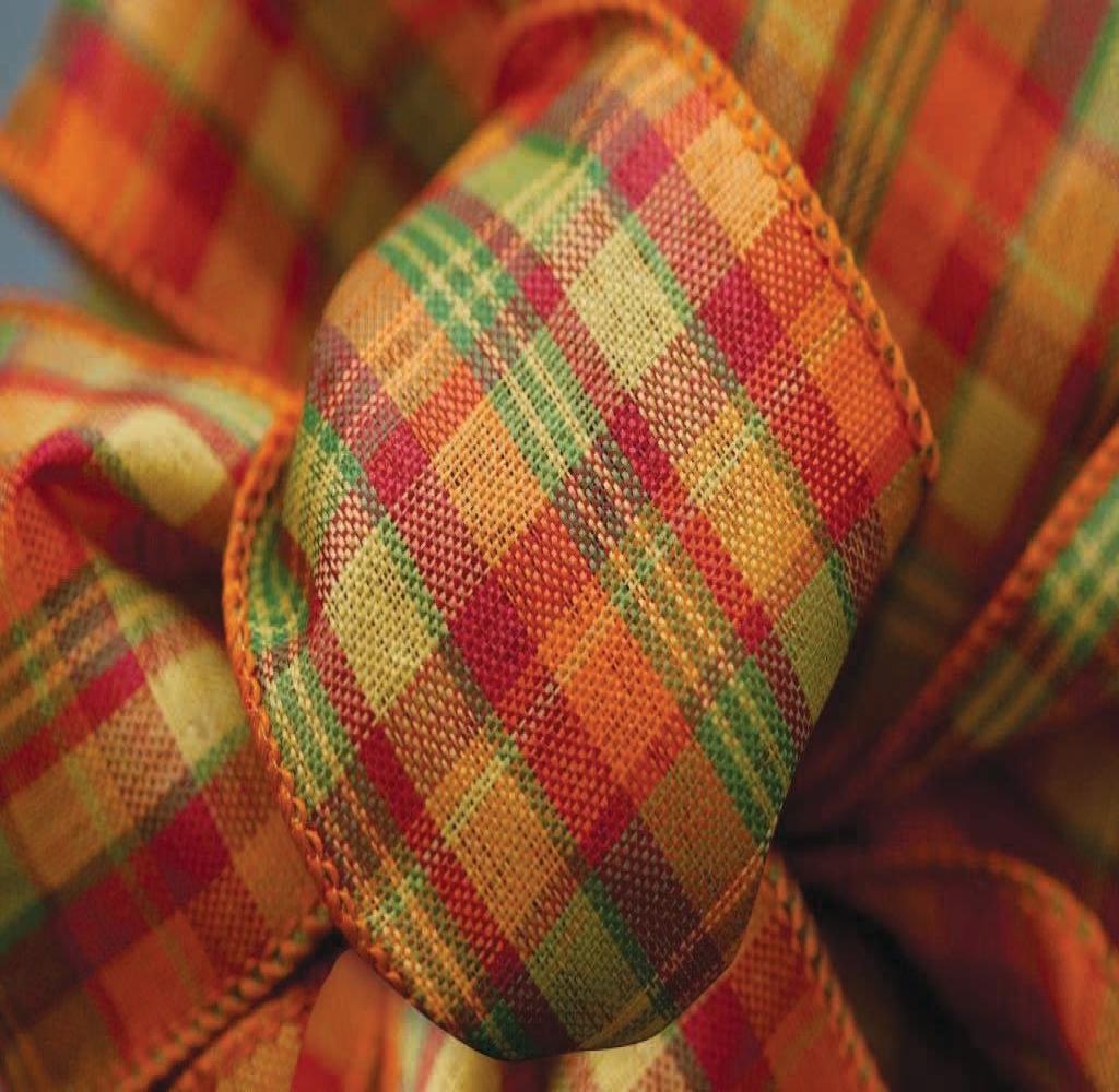 AI-604917-Q04 1.5 in. x 50 Yards Cider Plaid Wired Ribbon, Multi Color - Set of 4