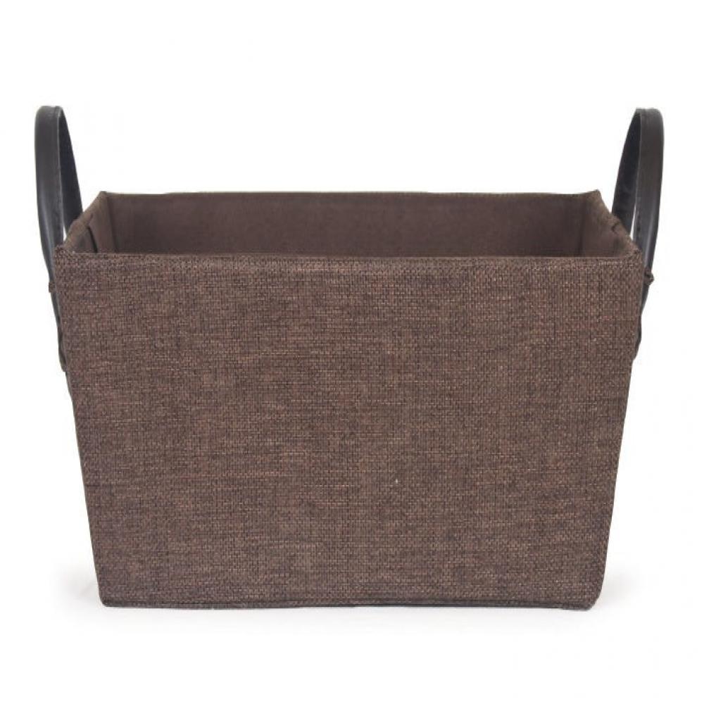 Picture of MDR Trading AI-2240AVBR-Q04 Faux Leather Handled Brown Fabric Basket - Set of 4